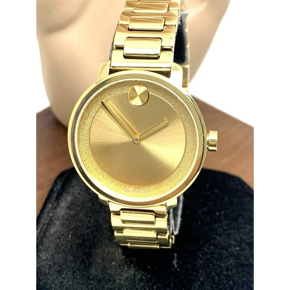 Movado Women's Watch 3600502 Bold Sugar Dial Swiss Quartz 34mm Gold Steel